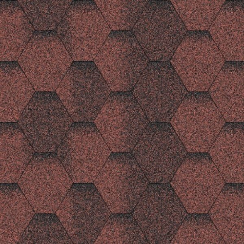 Битумная черепица Акваизол Мозайка Красная ЕКО