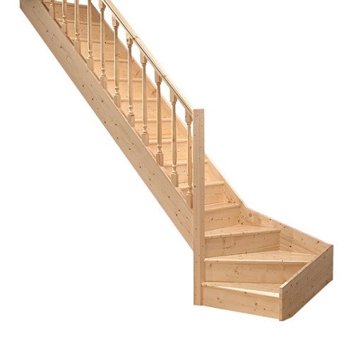 Деревянная лестница Dolle Paris с забежными ступенями