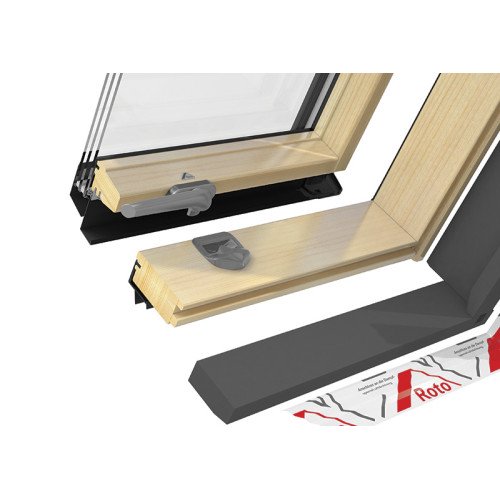 Окно мансардное двухкамерное Roto R49 H200 (Дерево) 94x118 см