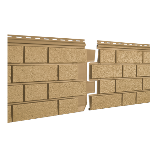 Сайдинг виниловый Ю-Пласт Stone-House S-Lock Клинкер горчичный