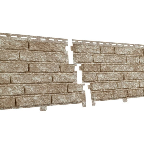 Сайдинг виниловый Ю-Пласт Stone-House Кварцит Светло бежевый