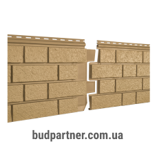 Сайдинг виниловый Ю-Пласт Stone-House S-Lock Клинкер горчичный