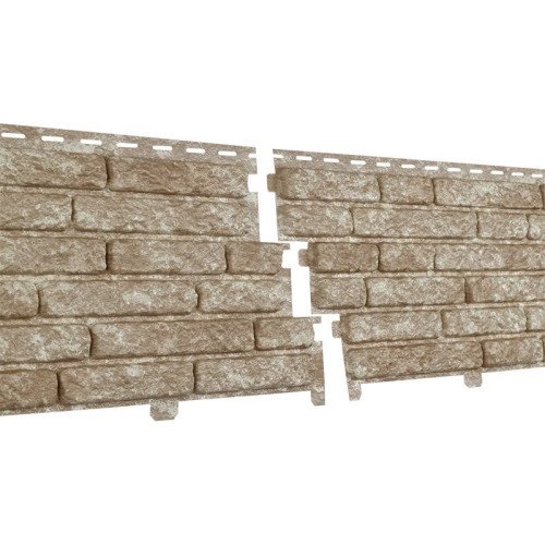 Сайдинг виниловый Ю-Пласт Stone-House Кварцит Светло бежевый
