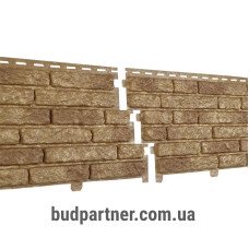 Сайдинг вініловий Ю-Пласт Stone-House Кварцит Темно бежевий