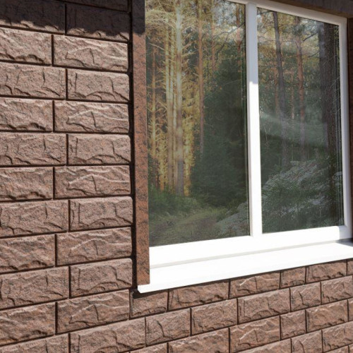 Сайдинг вініловий Ю-Пласт Stone House Камінь Палений подвійний замок