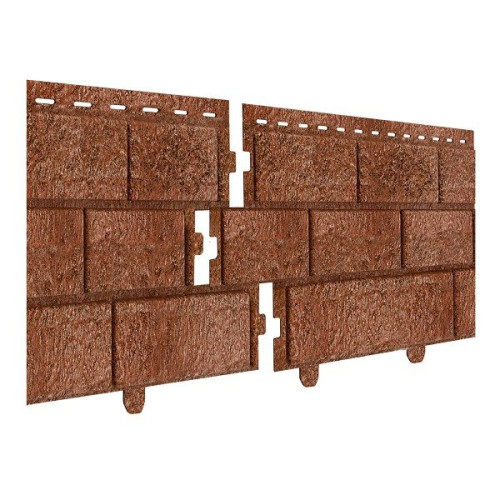 Сайдинг вініловий Ю-Пласт Stone House Цегла Червоний подвійний замок