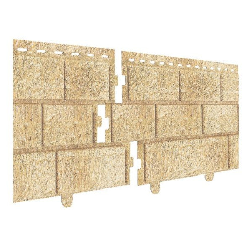 Сайдинг вініловий Ю-Пласт Stone House Цегла Пісочний подвійний замок