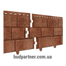 Сайдинг виниловый Ю-Пласт Stone House Кирпич Красный двойной замок