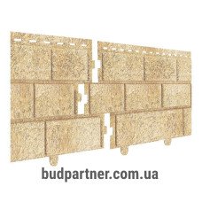 Сайдинг виниловый Ю-Пласт Stone House Кирпич Песочный двойной замок