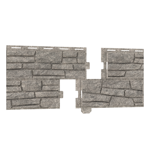 Сайдинг виниловый Ю-Пласт Stone House Сланец Светло-Серый двойной замок