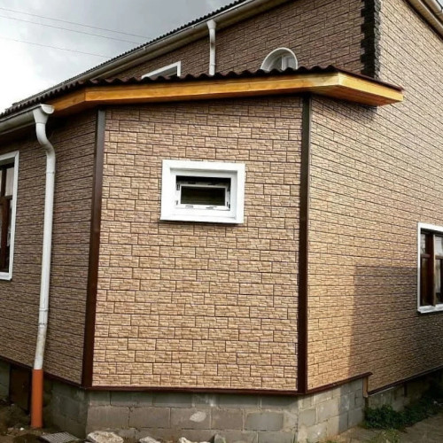 Сайдинг вініловий Ю-Пласт Stone House Сланець Бурий подвійний замок