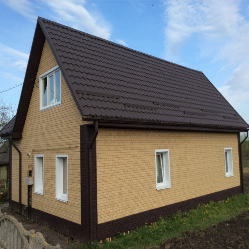 Сайдинг вініловий Ю-Пласт Stone House Цегла Пісочний подвійний замок