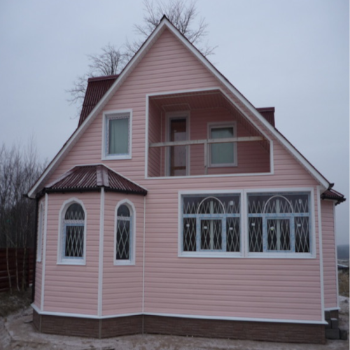 Сайдинг виниловый Ю-Пласт Корабельный брус Розовый