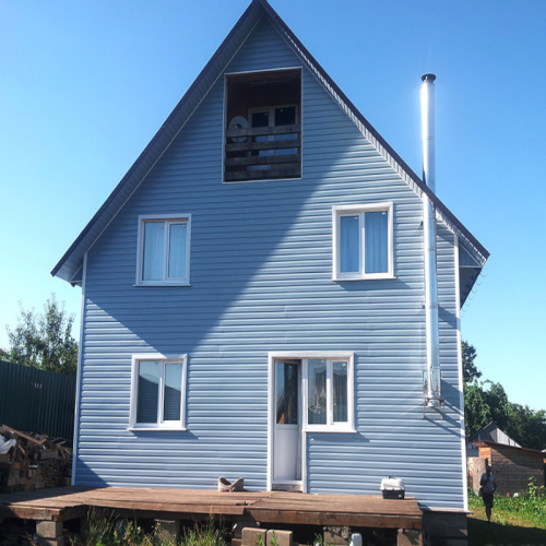 Сайдинг виниловый Ю-Пласт Корабельный брус Голубой Сайдинг виниловый Ю-Пласт Корабельный брус Голубой