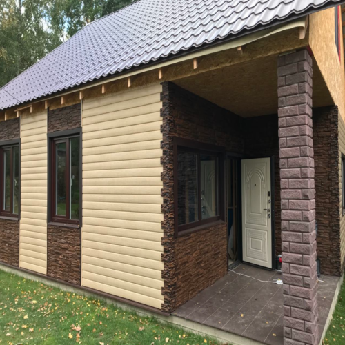 Сайдинг вініловий Ю-Пласт Timberblock Кедр Бурштиновий