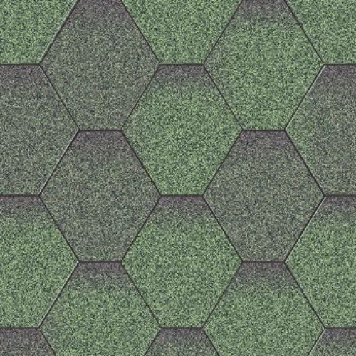 Битумная черепица Акваизол Мозайка Зеленая микс