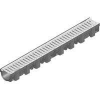 Канал HAURATON TOP Х (119 х 89 х 1000) из PР-PЕ (чёрный) с оцинкованной решеткой