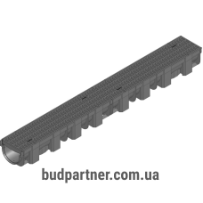 Канал HAURATON TOP Х (119 х 89 х 1000) из PР-PЕ (чёрный) с ячеистой решеткой