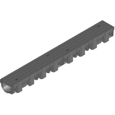Канал HAURATON TOP Х (119 х 89 х 1000) из PР-PЕ (чёрный) с ячеистой решеткой
