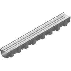 Канал HAURATON TOP Х (119 х 89 х 1000) из PР-PЕ (чёрный) с оцинкованной решеткой