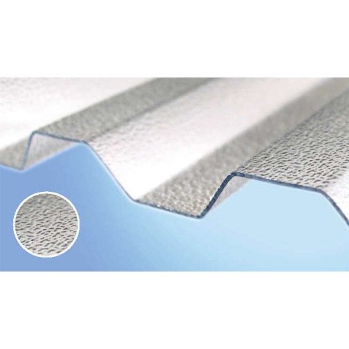 Полікарбонатний шифер Rober прозорий текстурований 2000*1045*0,8мм трапеція