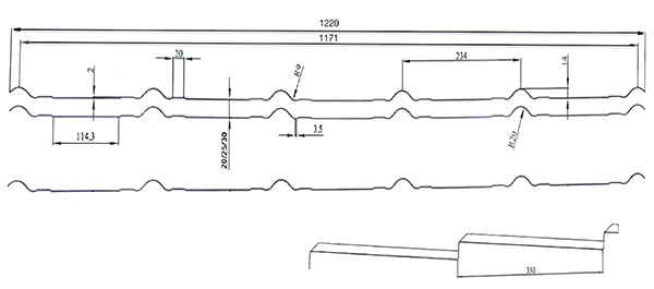 Размер листа металлочерепицы Nefrit