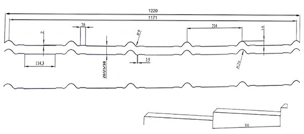 Размер листа металлочерепицы Nefrit