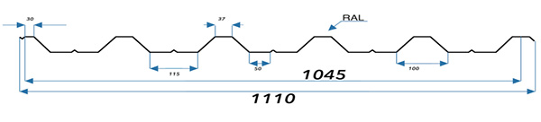 размеры Профнастила ПС-35 Полиэстер (Корея)
