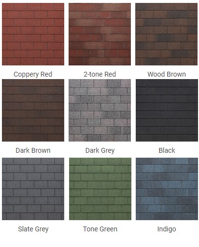 Колірна гама бітумної черепиці Tegola Rectangular Premium